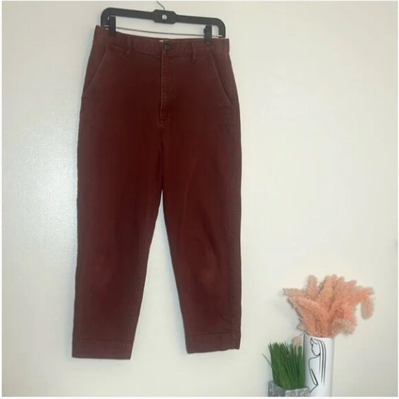 Madewell Burgundy Cropped Tapered Pants - Picture 7 of 7